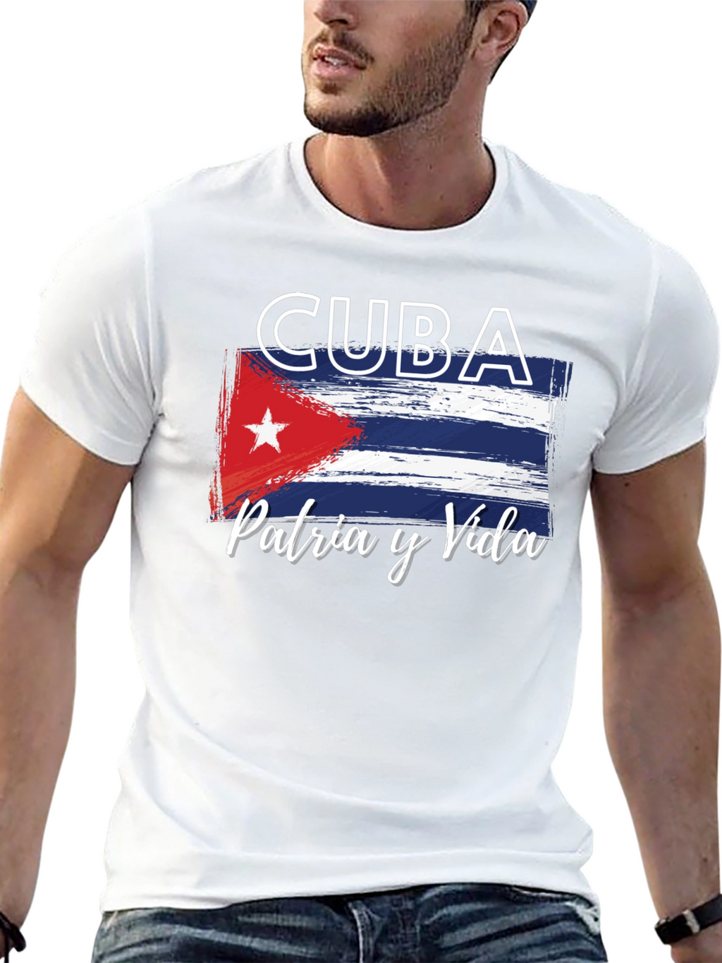 Cuba Flag T-Shirt Patria y Vida