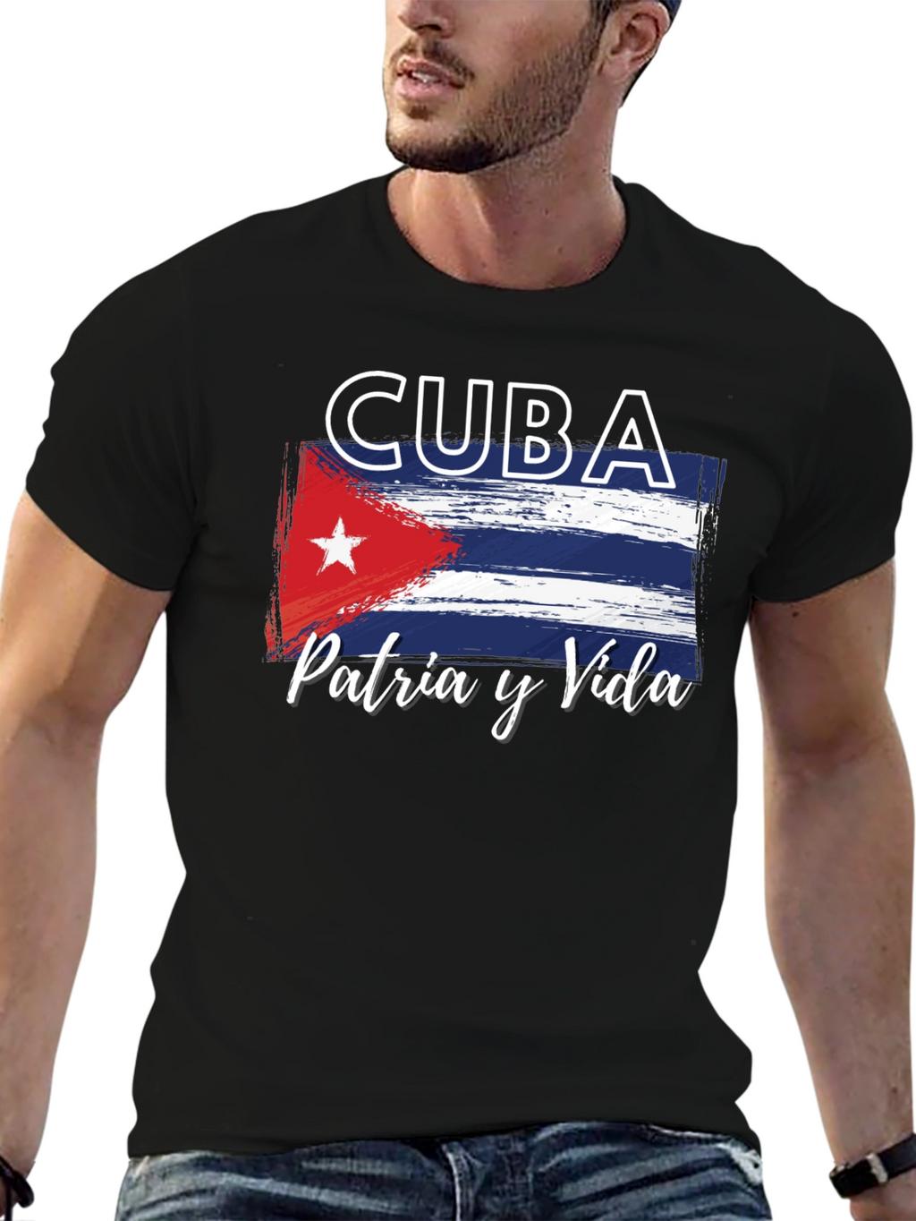 Cuba Flag T-Shirt Patria y Vida