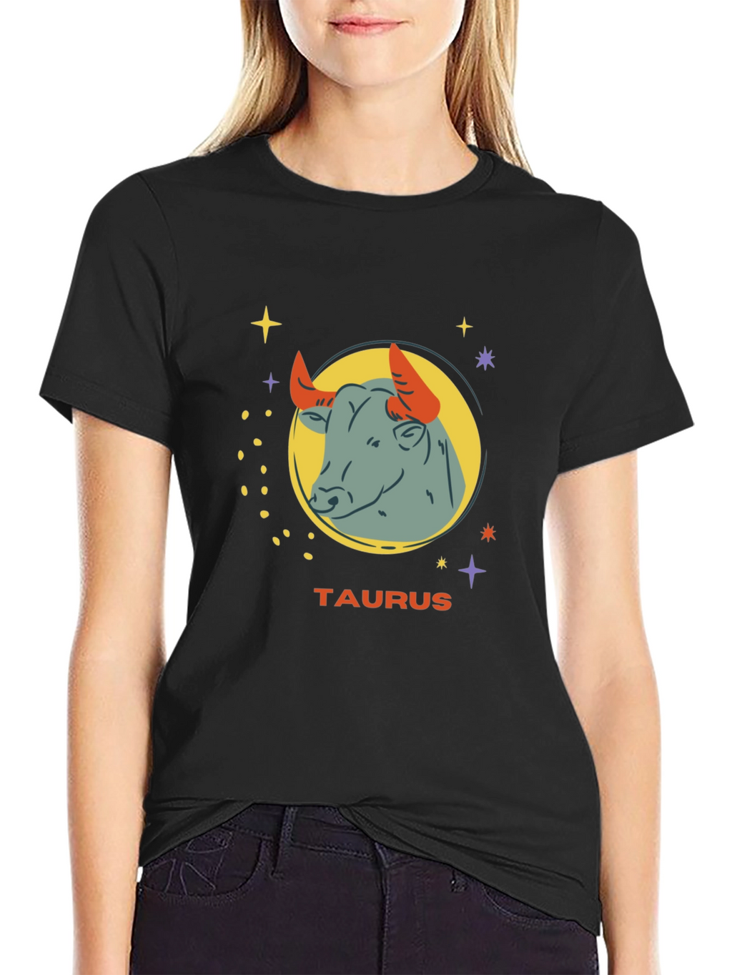 Taurus Zodiac Graphic Tee - Black Cotton Astrology Shirt