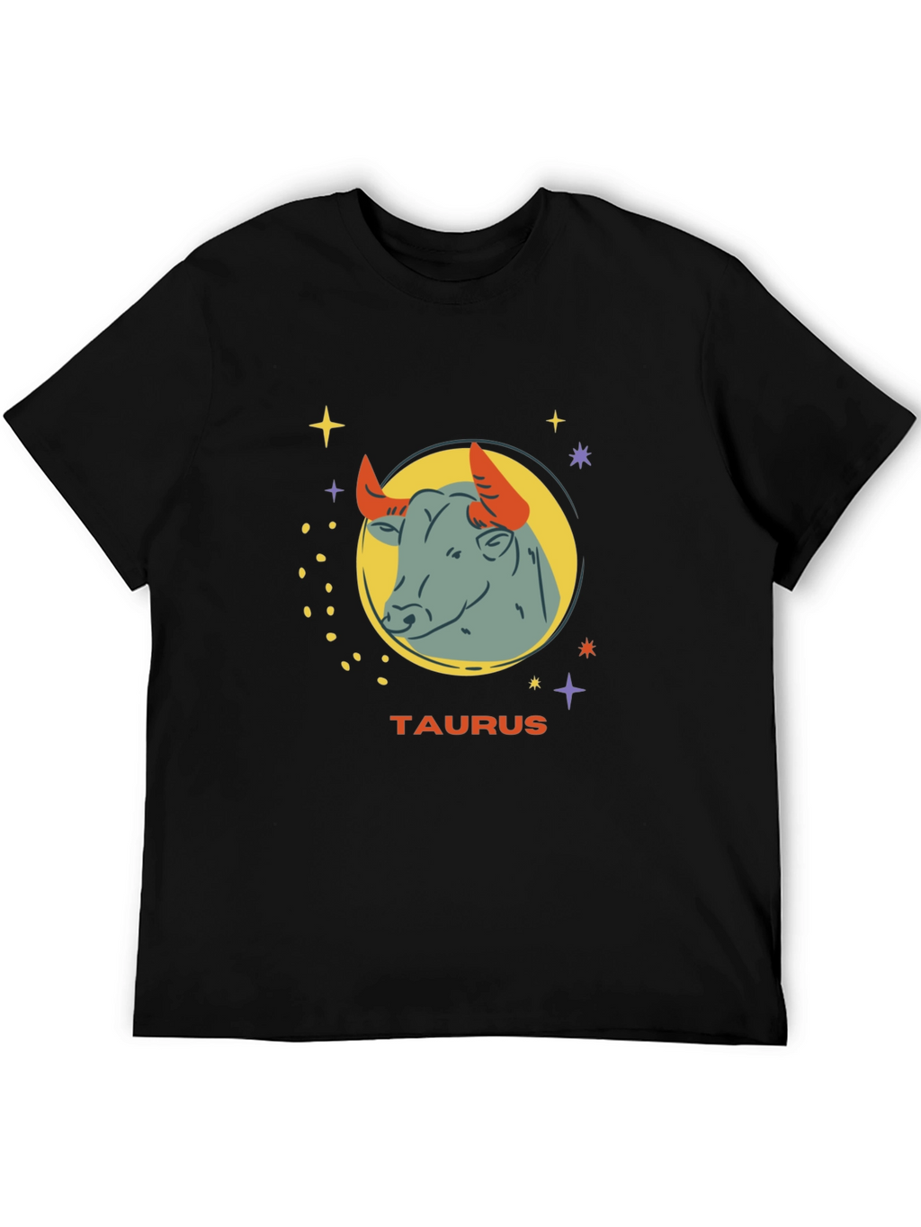 Taurus Zodiac Graphic Tee - Black Cotton Astrology Shirt