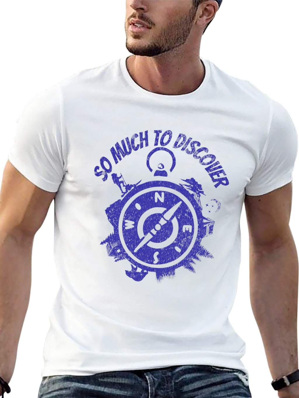 Discover Compass Graphic Mens Black T-Shirt