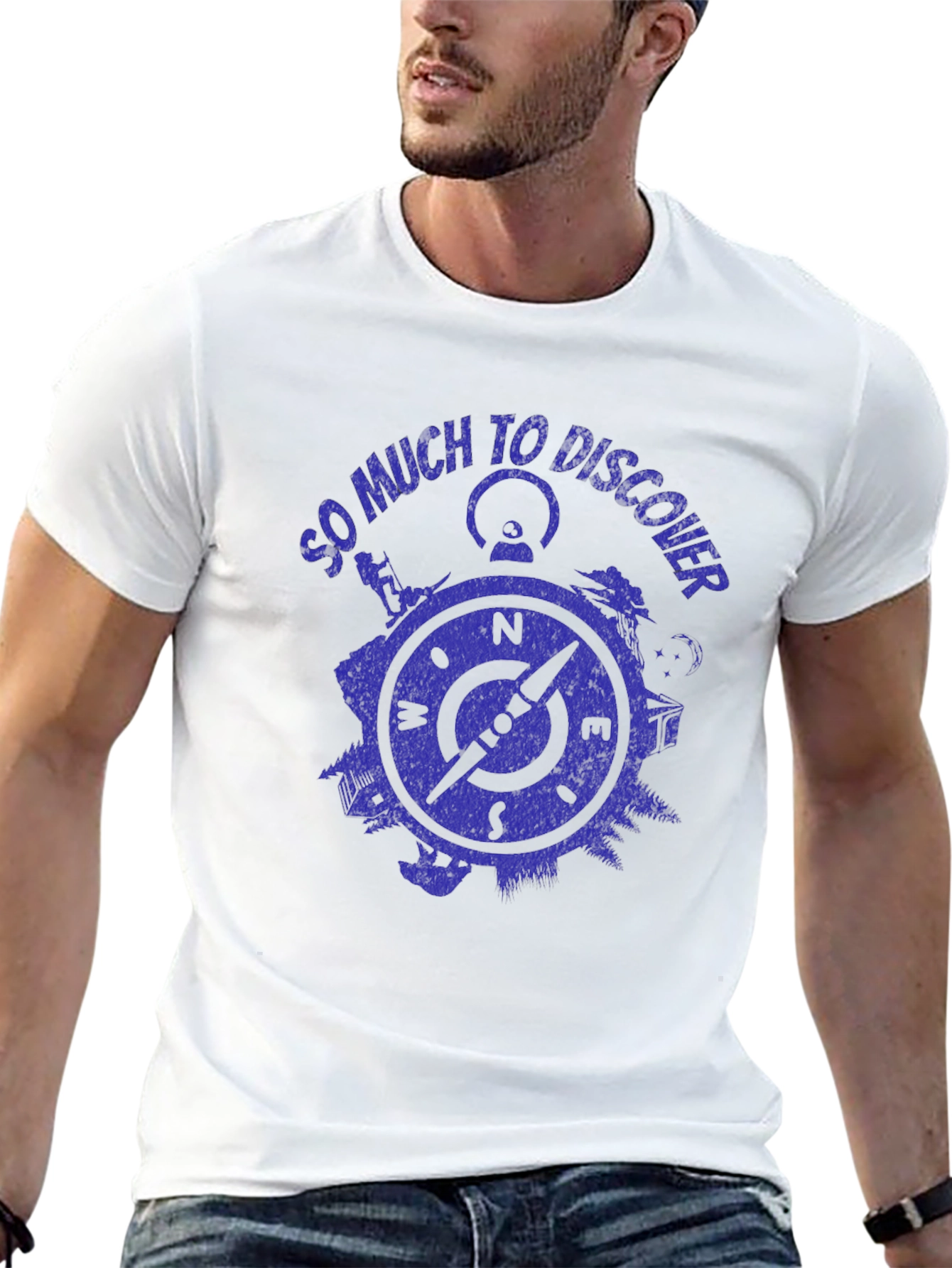 Discover Compass Graphic Mens Black T-Shirt
