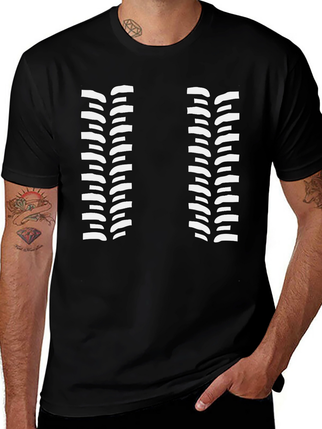 Tire Track T-Shirt - Black Cotton Graphic Tee