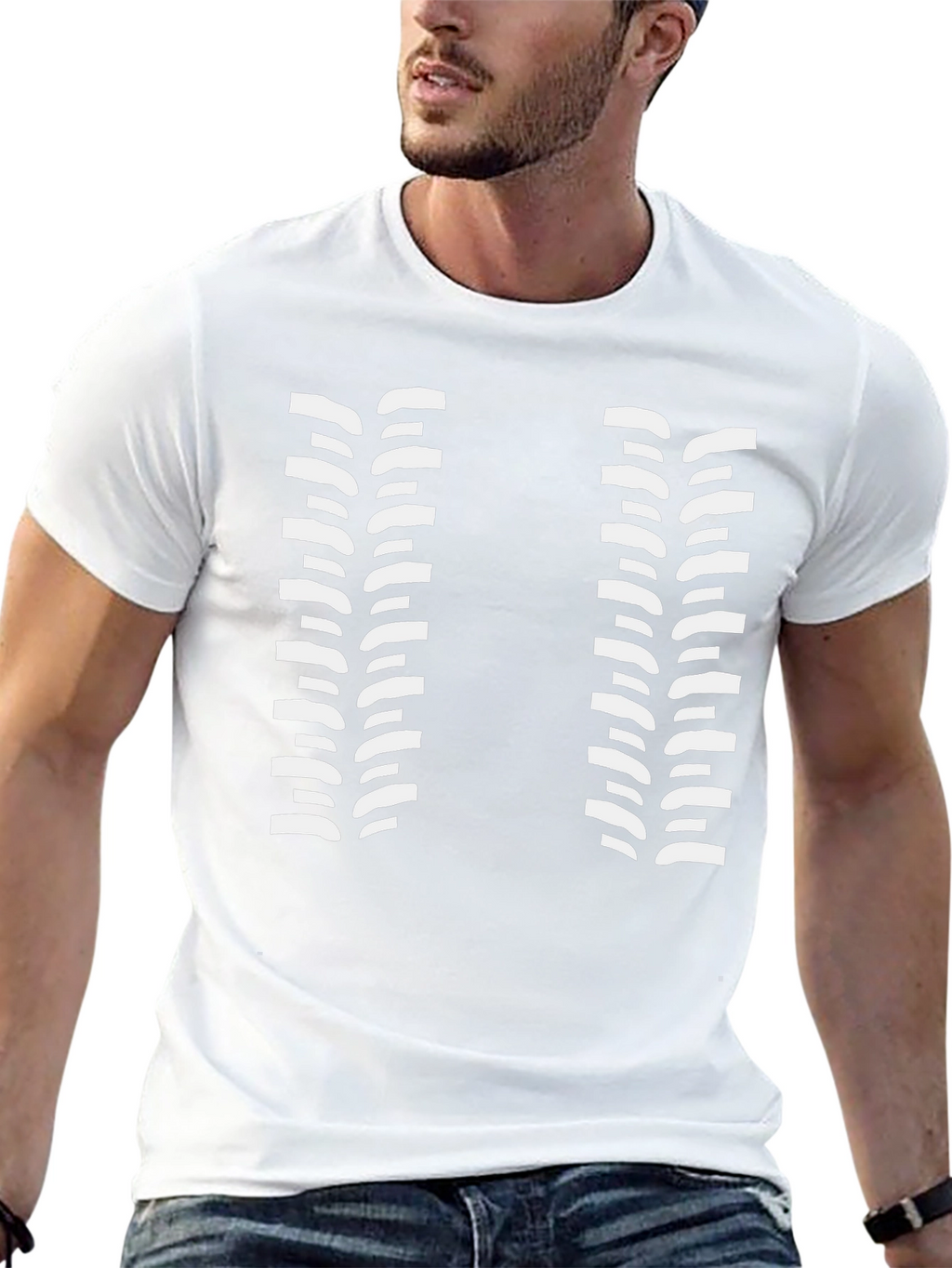 Tire Track T-Shirt - Black Cotton Graphic Tee