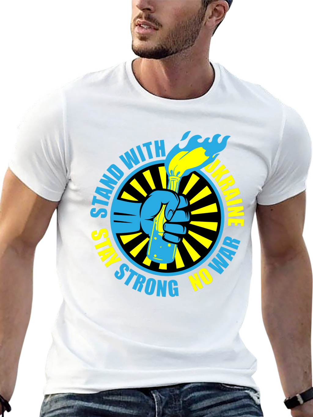 Stand with Ukraine T-Shirt - Stay Strong No War