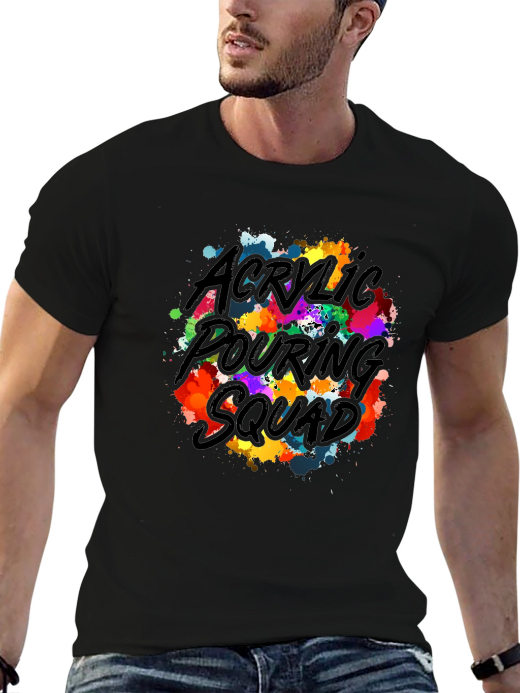 Acrylic Pouring Squad Graphic T-Shirt