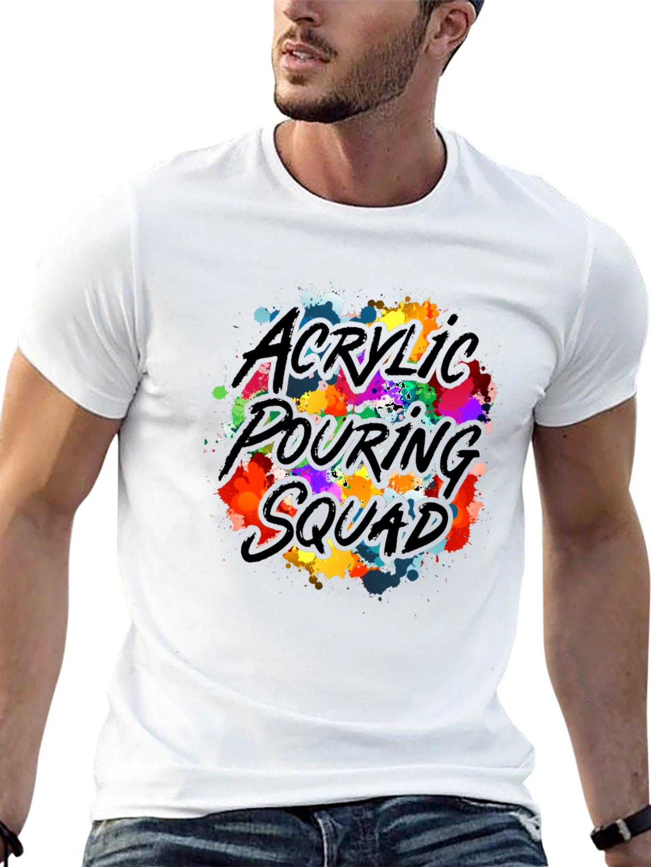 Acrylic Pouring Squad Graphic T-Shirt