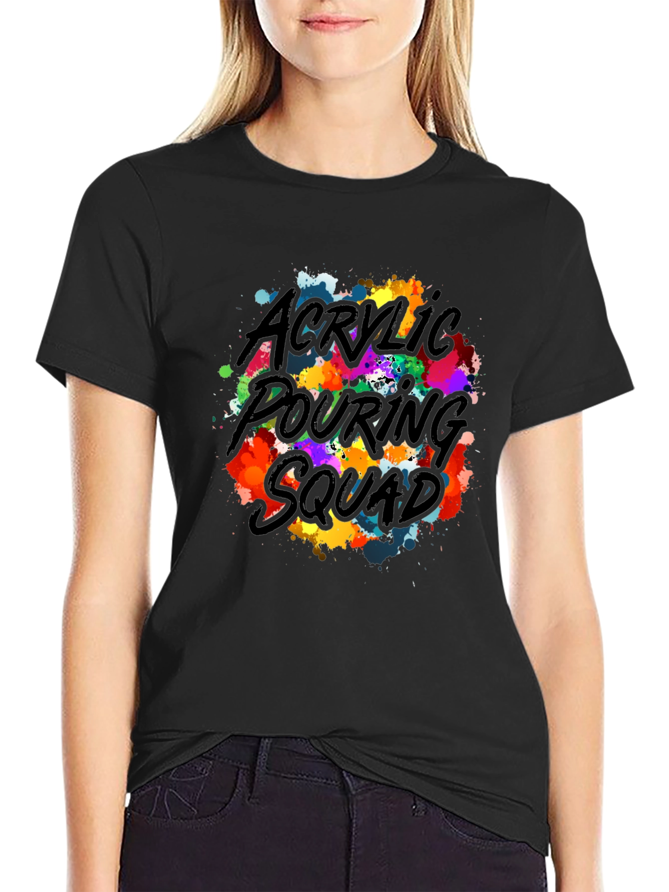 Acrylic Pouring Squad Graphic T-Shirt