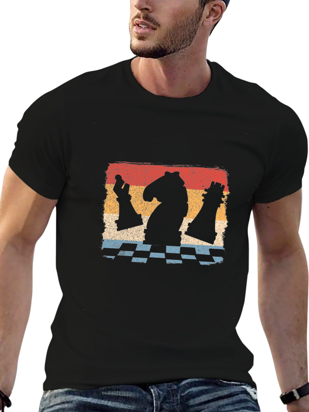 Chess Piece Graphic Tee - Retro Style