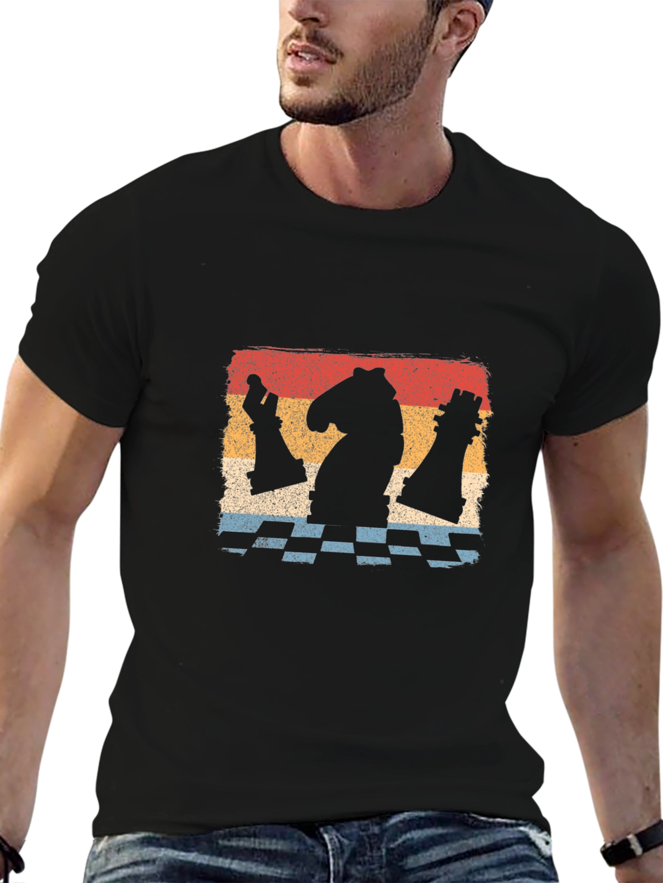 Chess Piece Graphic Tee - Retro Style