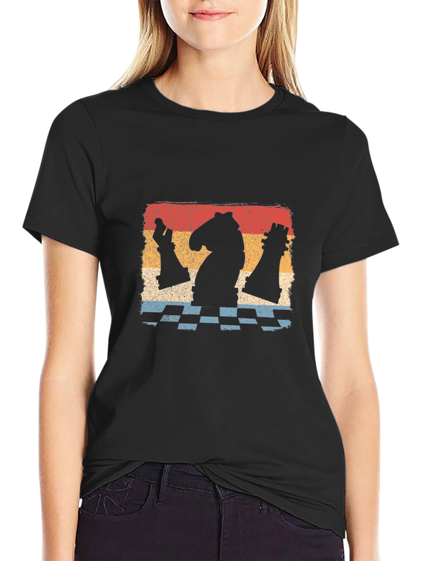 Chess Piece Graphic Tee - Retro Style