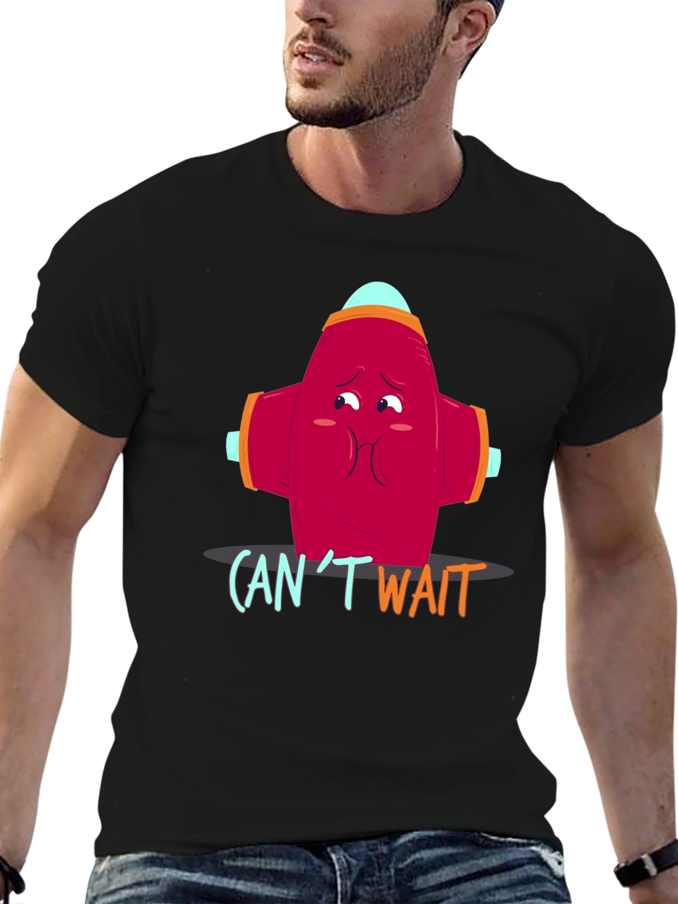 Cant Wait Fire Hydrant Graphic Tee
