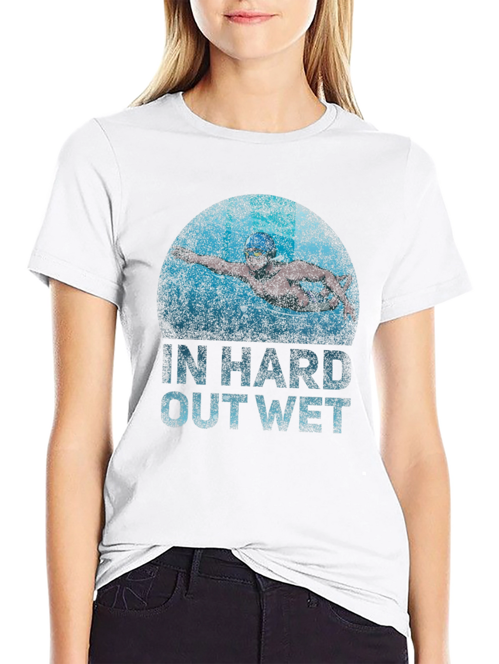 Swimmer In Hard Out Wet Graphic T-Shirt