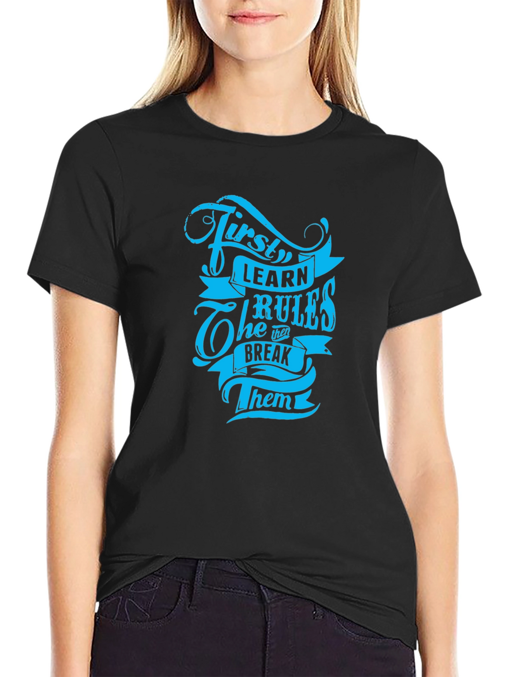 First Learn the Rules Graphic Tee - Black