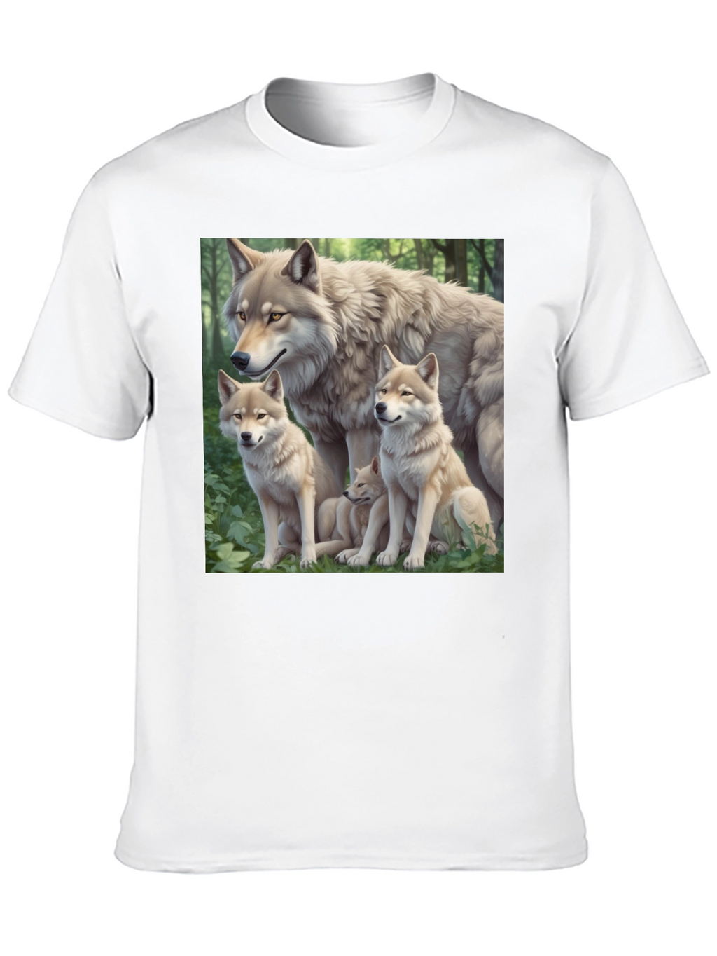 Wolf Pack Graphic Tee - Black Cotton T-Shirt