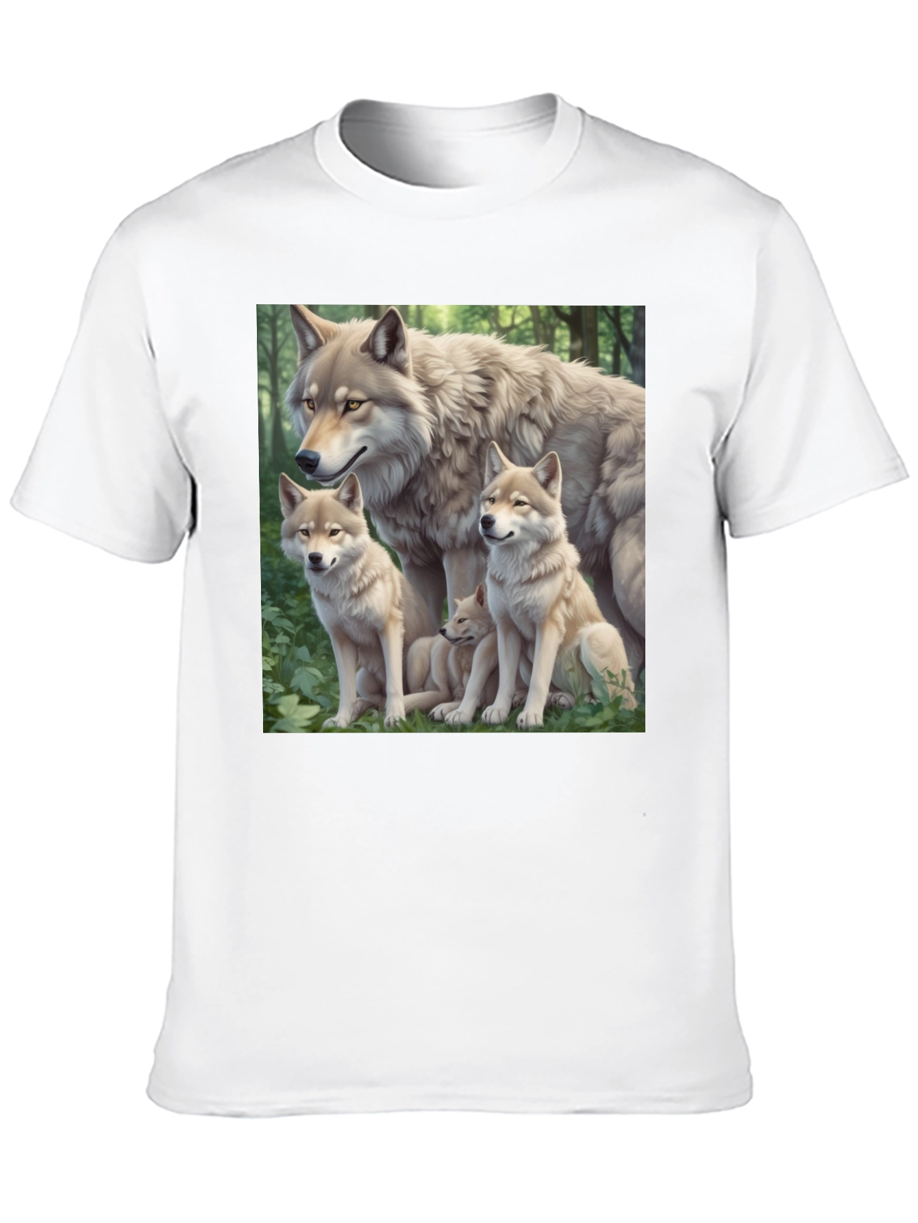 Wolf Pack Graphic Tee - Black Cotton T-Shirt