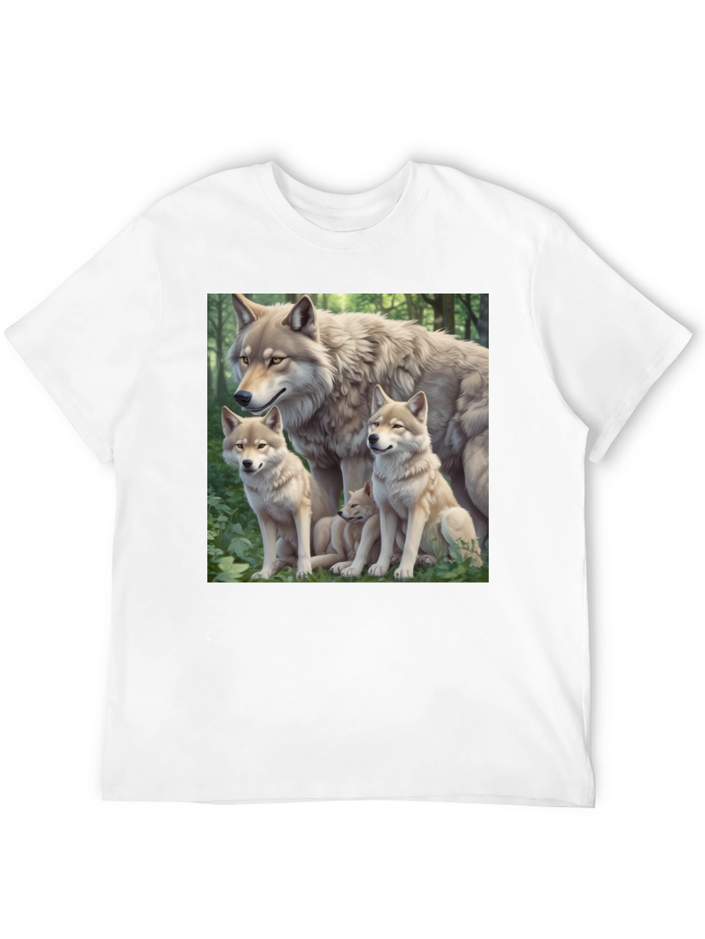 Wolf Pack Graphic Tee - Black Cotton T-Shirt