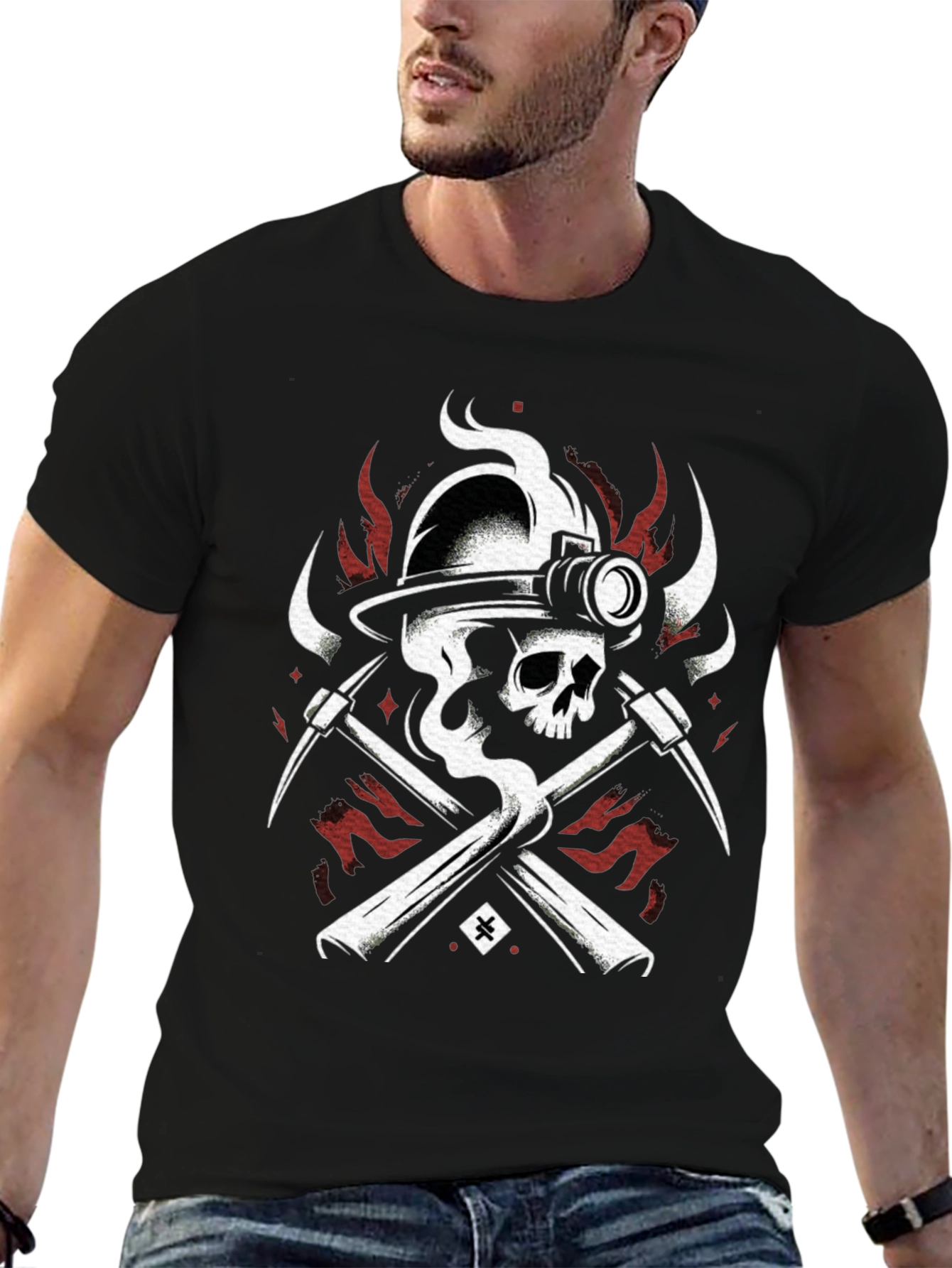 Skull Miner Black T-Shirt