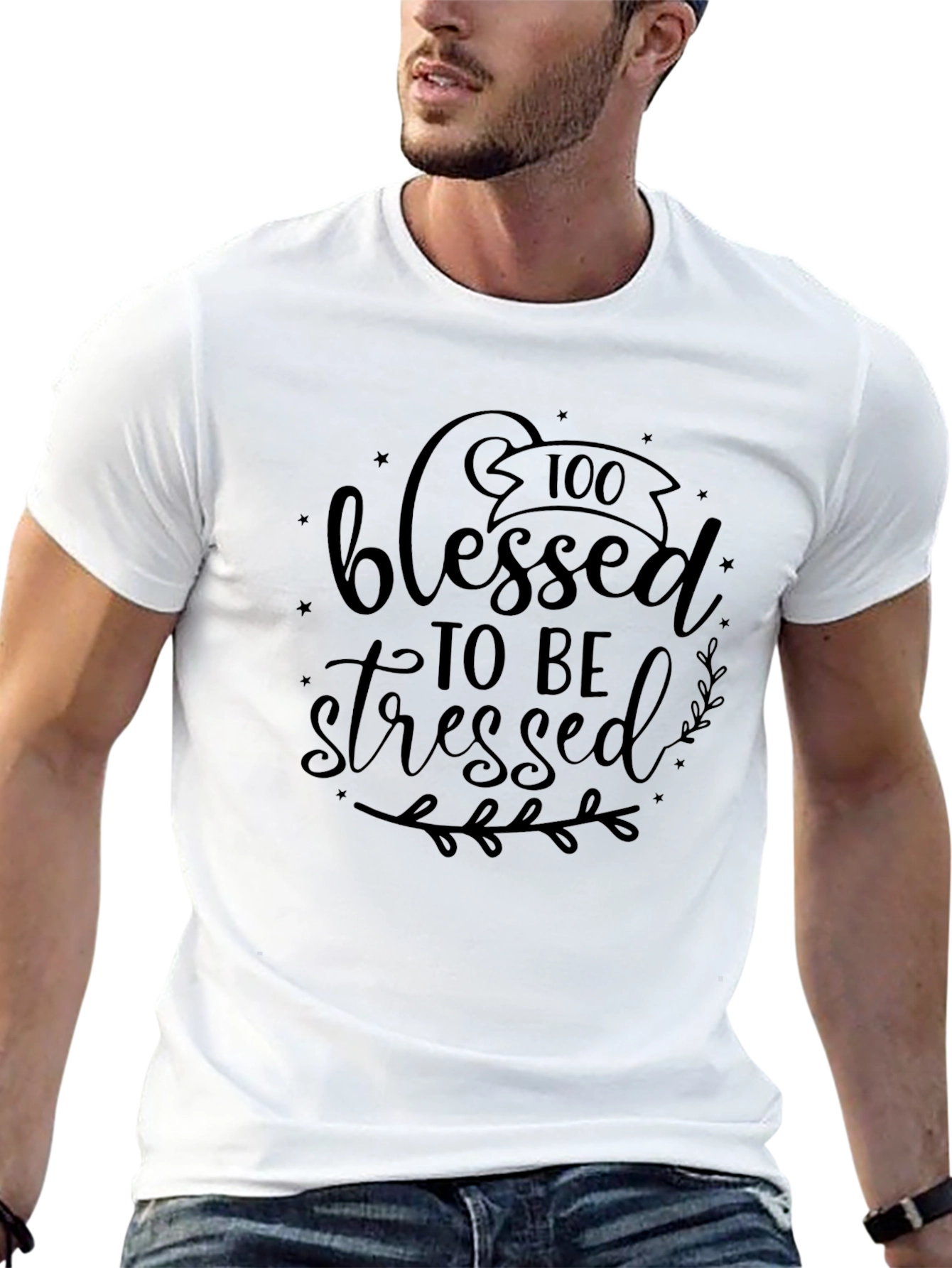 Blessed To Be Stressed Black T-Shirt