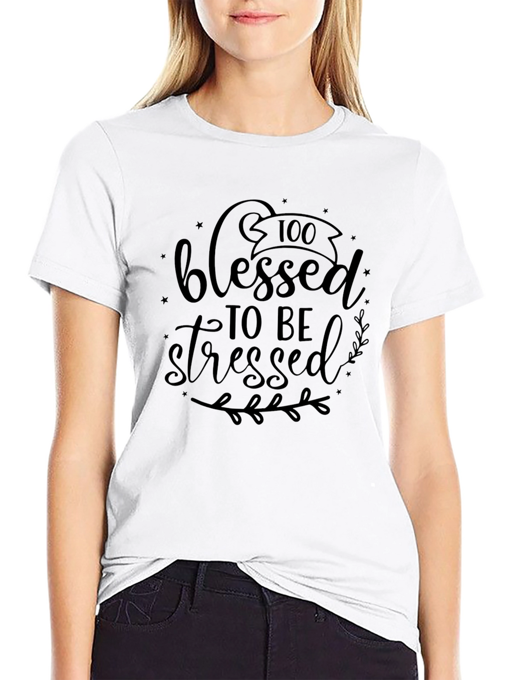Blessed To Be Stressed Black T-Shirt