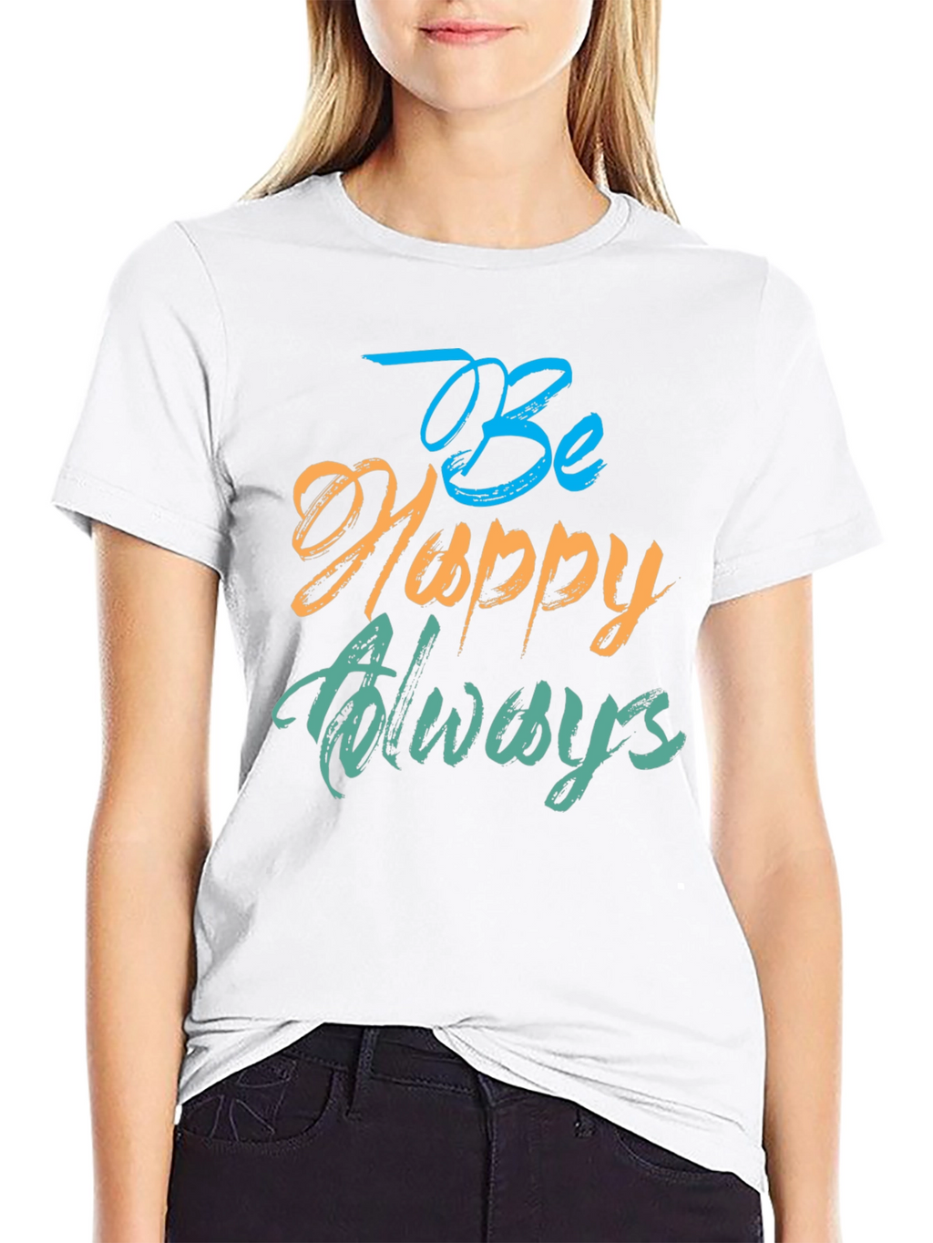 Be Happy Always Black T-Shirt