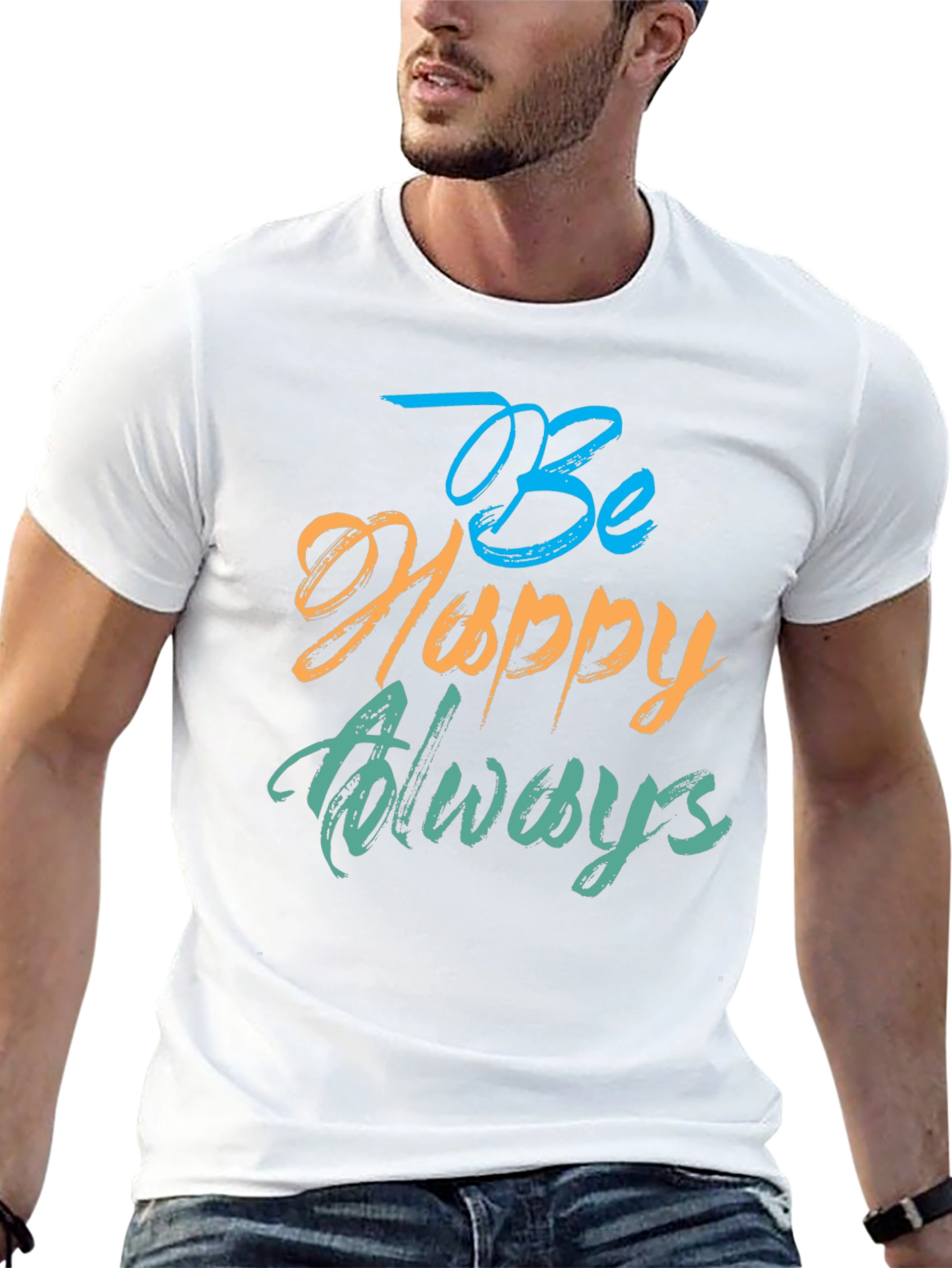 Be Happy Always Black T-Shirt