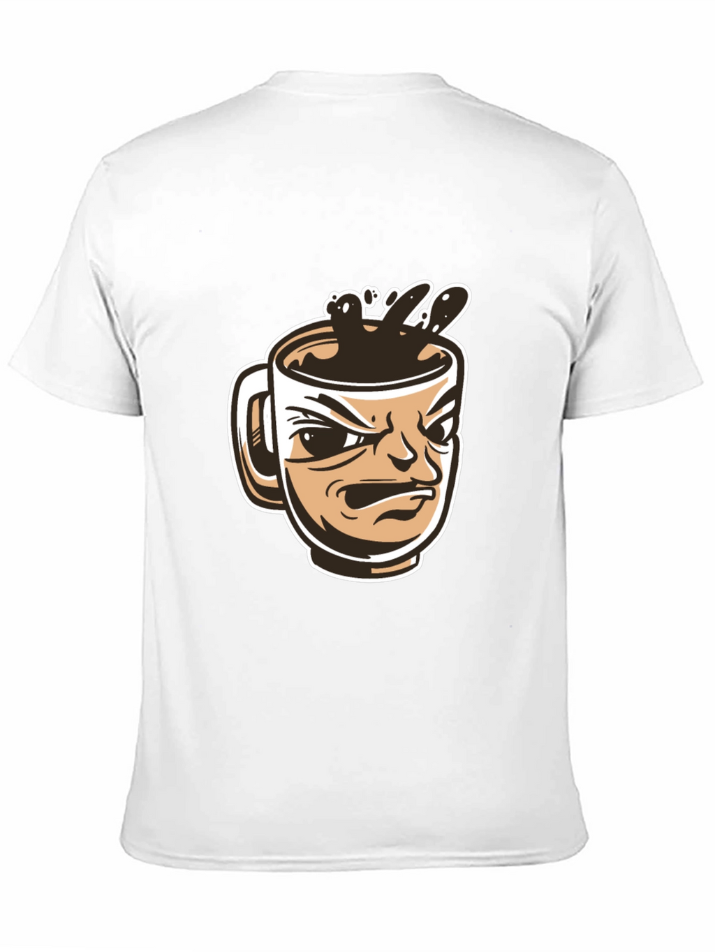 Mens Black T-Shirt - Angry Coffee Cup Design