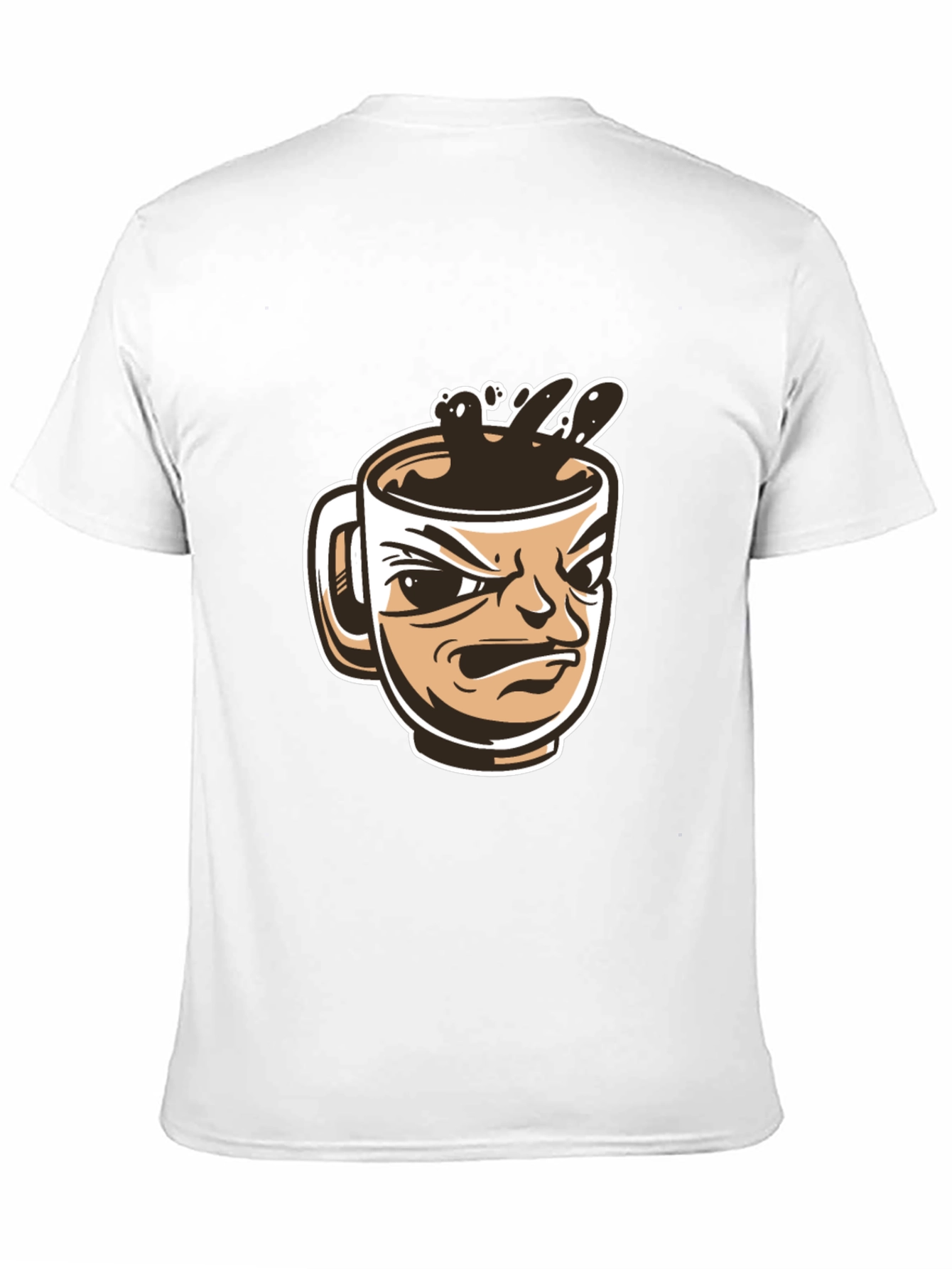 Mens Black T-Shirt - Angry Coffee Cup Design