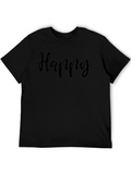 Happy Black T-Shirt - Casual Comfort