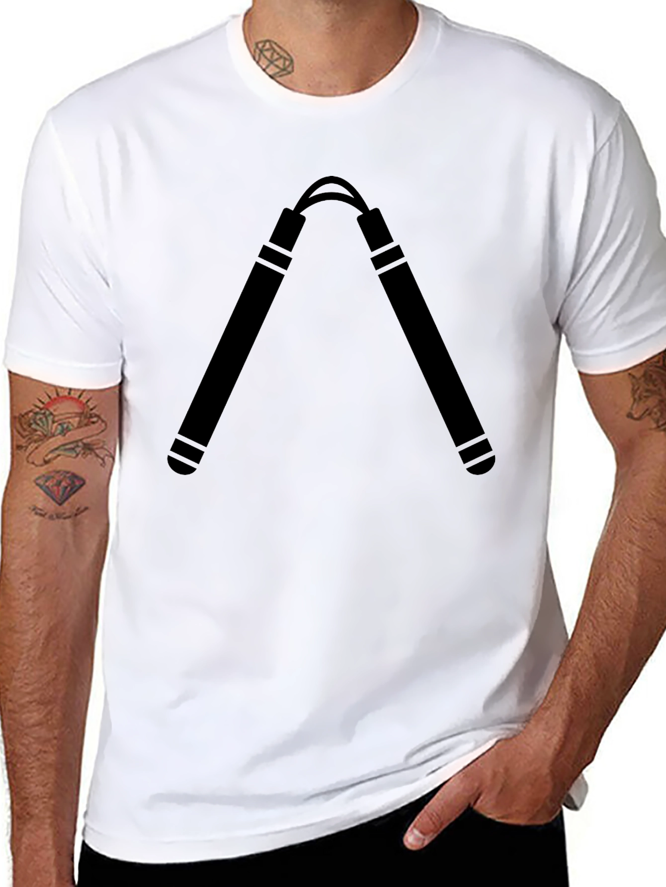 Nunchuck Graphic Tee - Black Martial Arts T-Shirt