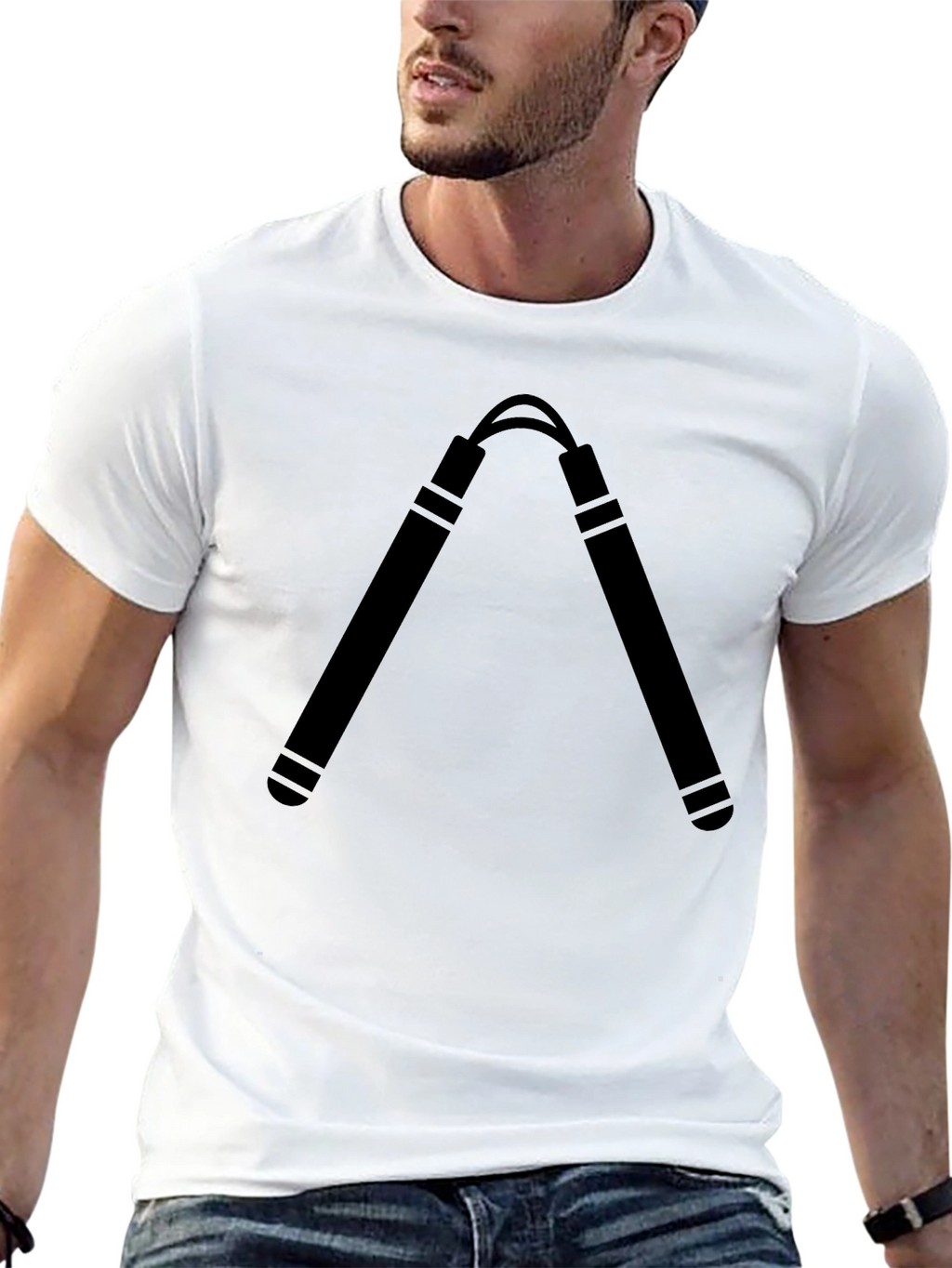 Nunchuck Graphic Tee - Black Martial Arts T-Shirt