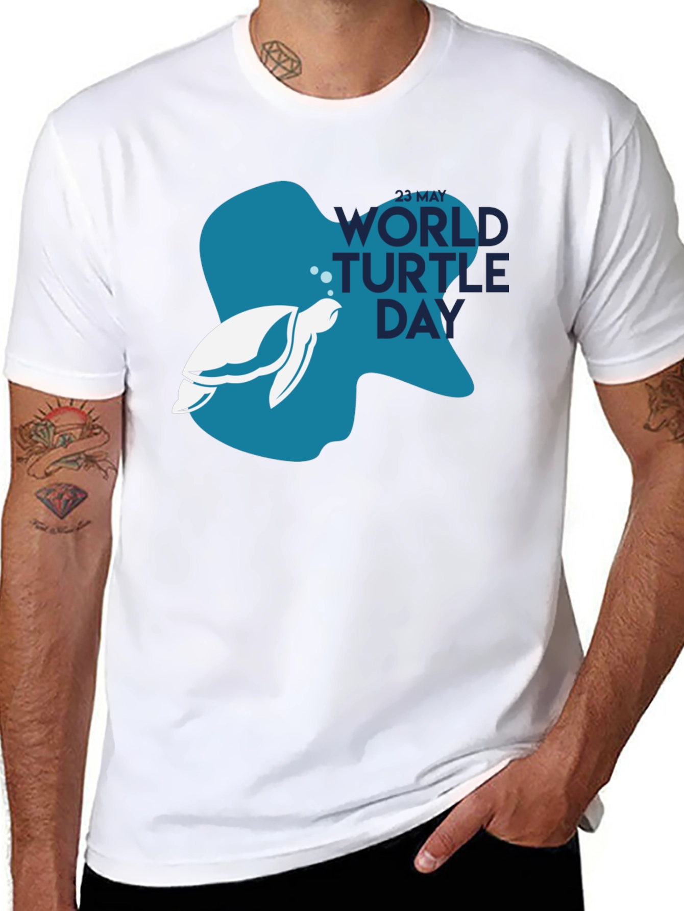 World Turtle Day T-Shirt - Black Cotton Tee