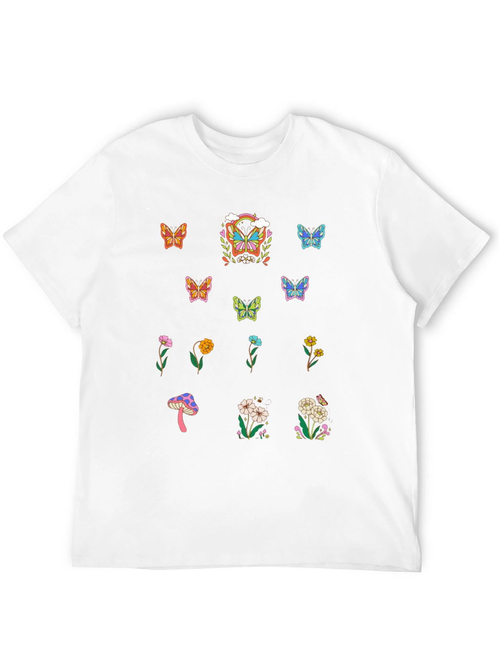 Butterfly & Flower Graphic T-Shirt