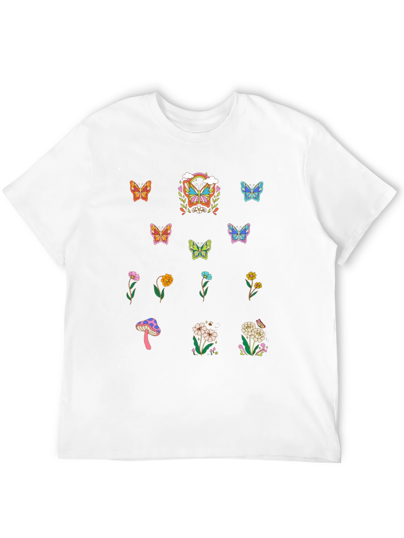 Butterfly & Flower Graphic T-Shirt
