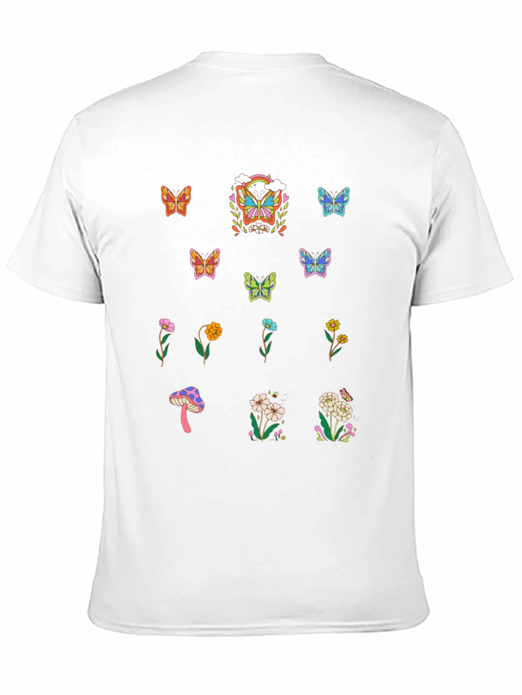 Butterfly & Flower Graphic T-Shirt