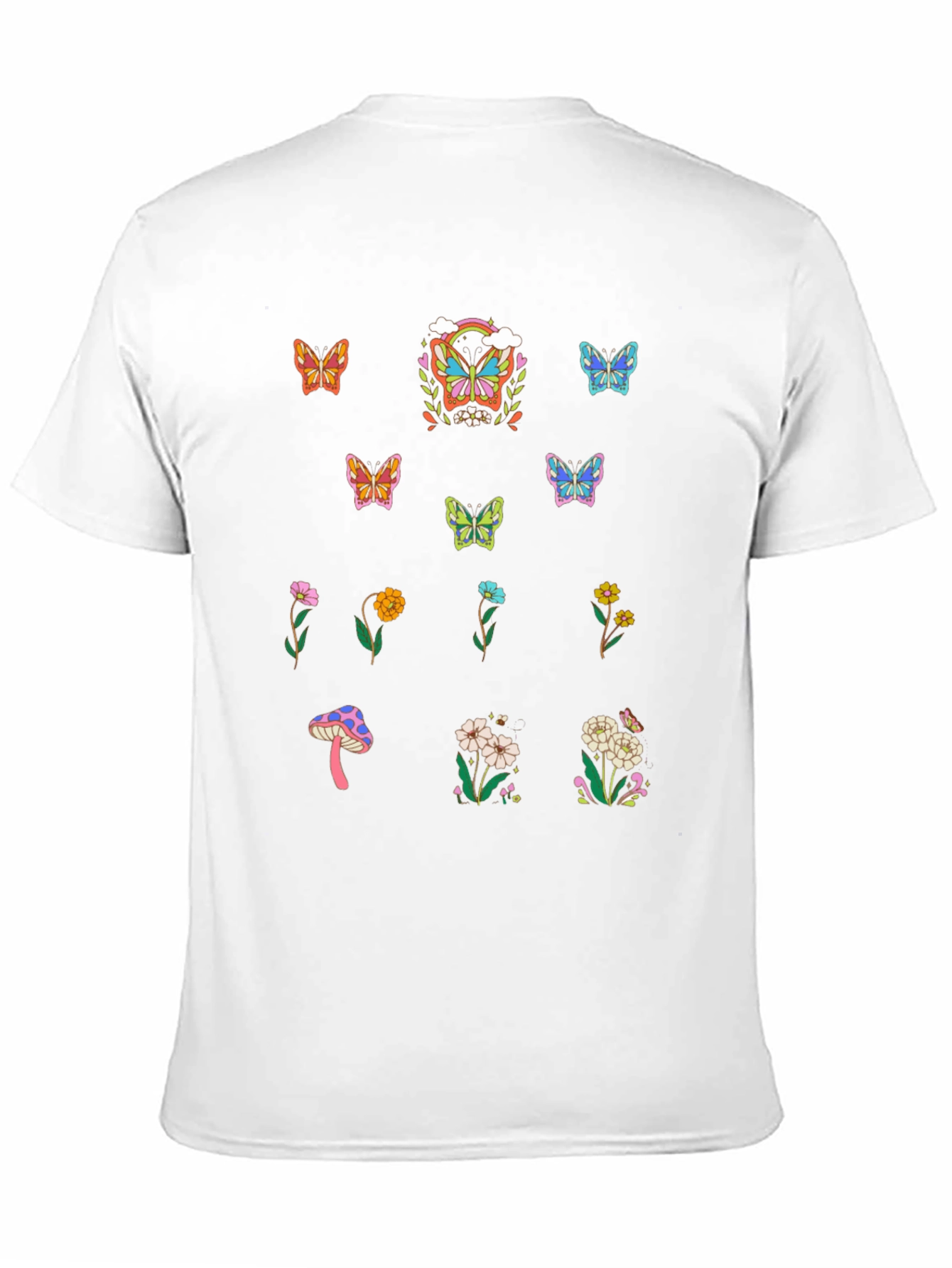 Butterfly & Flower Graphic T-Shirt