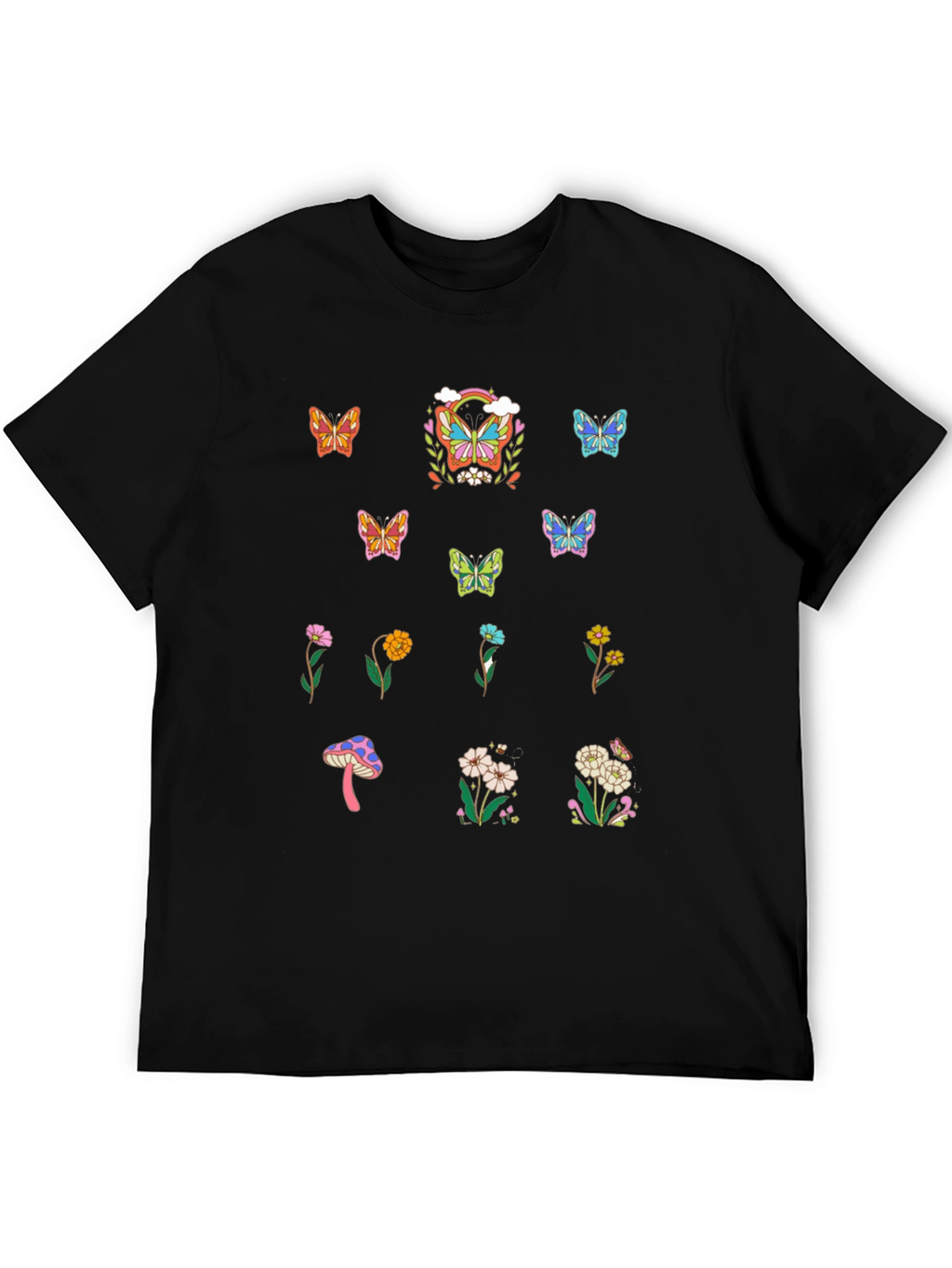 Butterfly & Flower Graphic T-Shirt