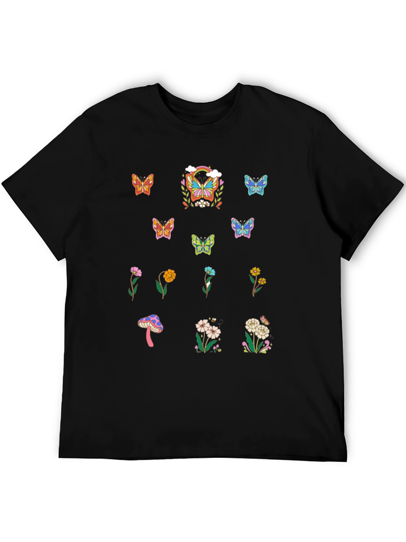Butterfly & Flower Graphic T-Shirt