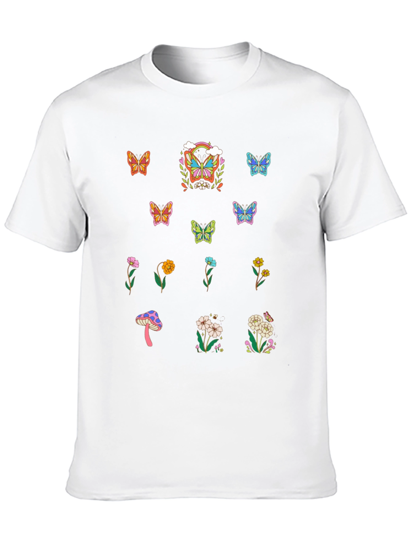 Butterfly & Flower Graphic T-Shirt