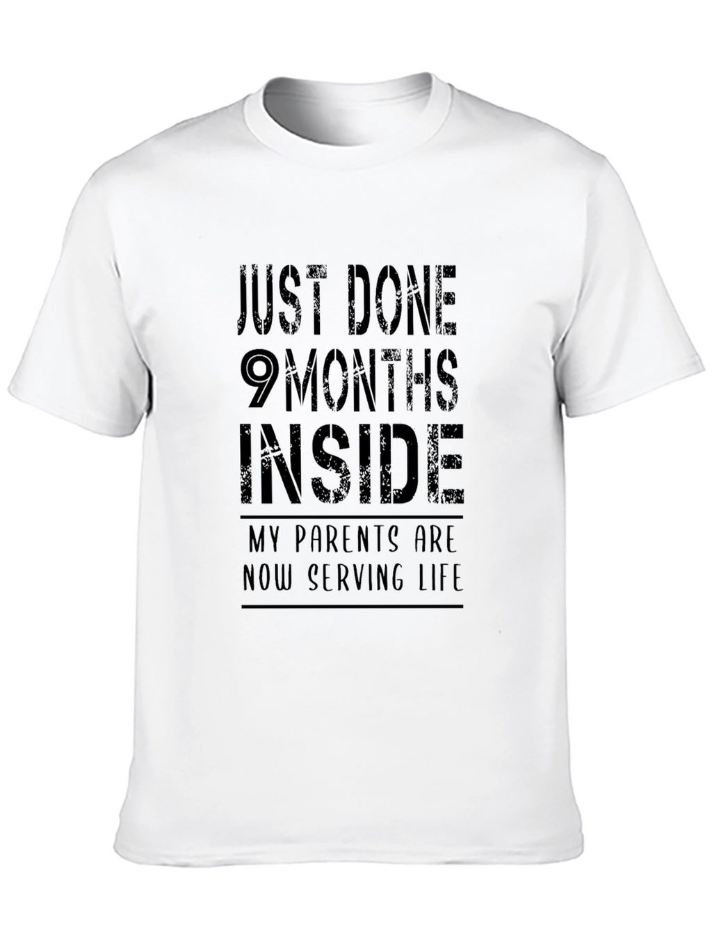 9 Months Inside Black Graphic Tee
