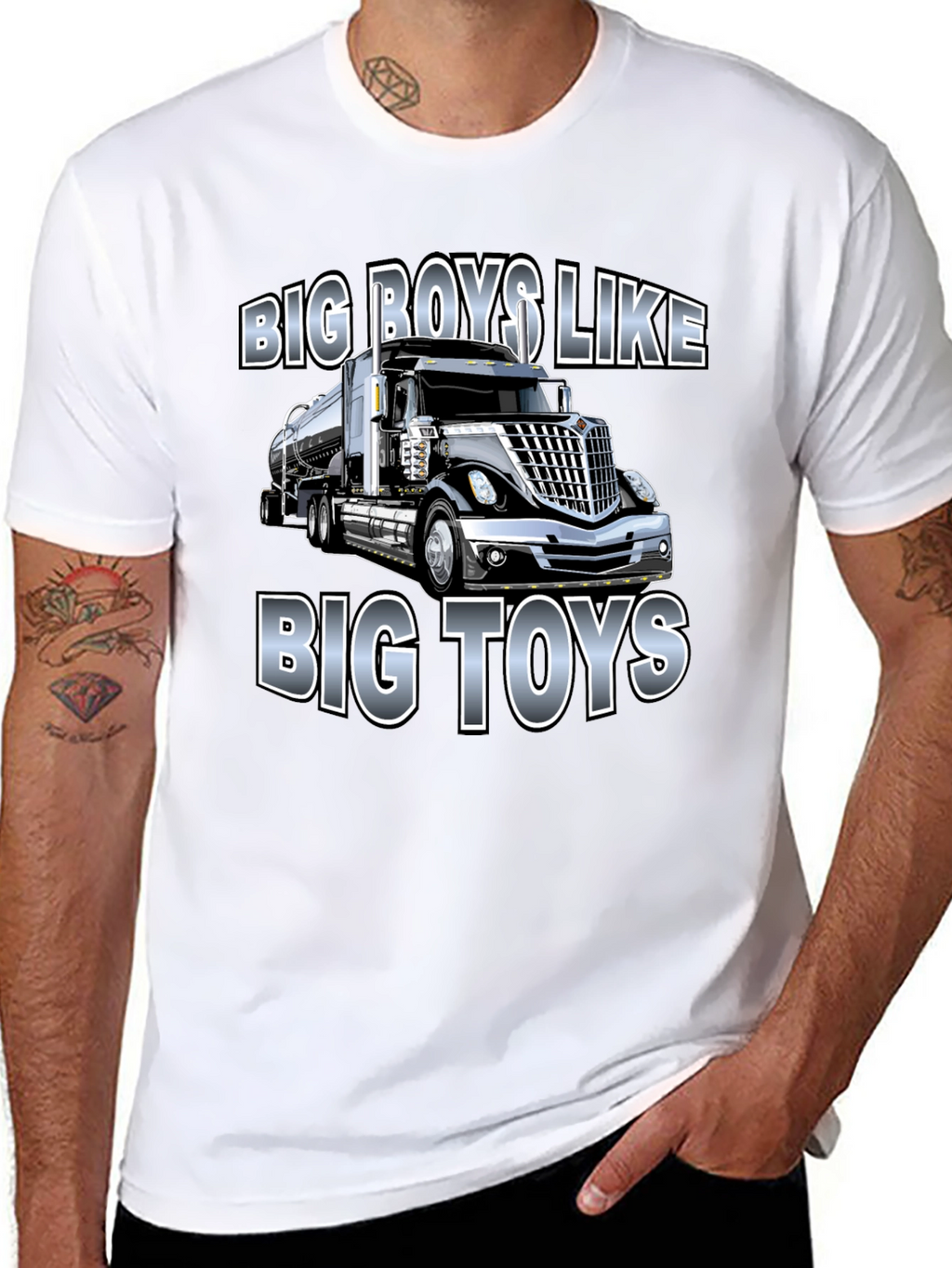 Big Boys Like Big Toys Trucker T-Shirt