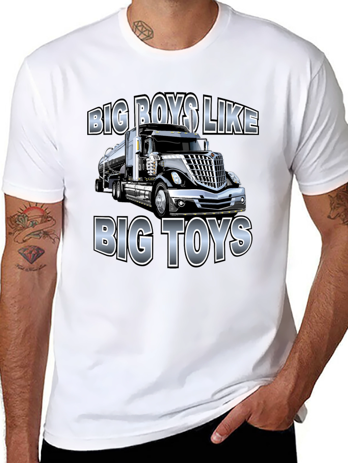 Big Boys Like Big Toys Trucker T-Shirt