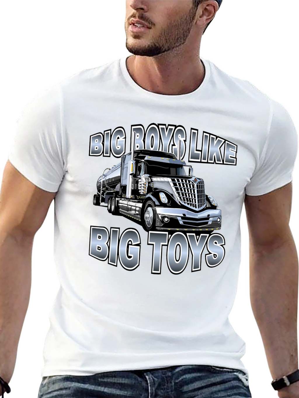 Big Boys Like Big Toys Trucker T-Shirt