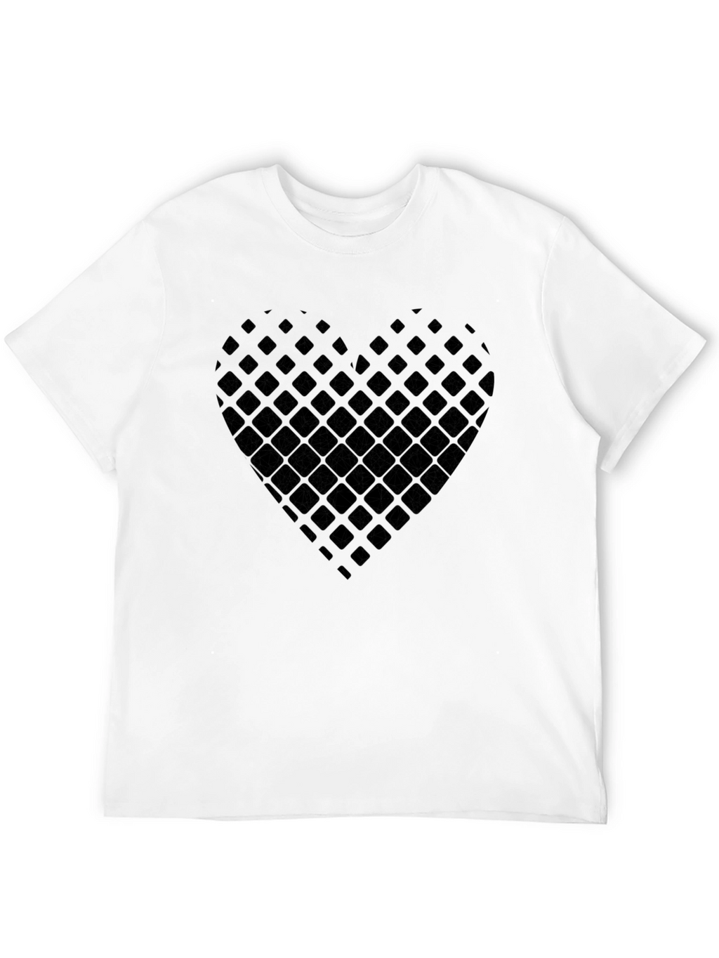 Geometric Heart Tee - Stylish Black Cotton T-Shirt