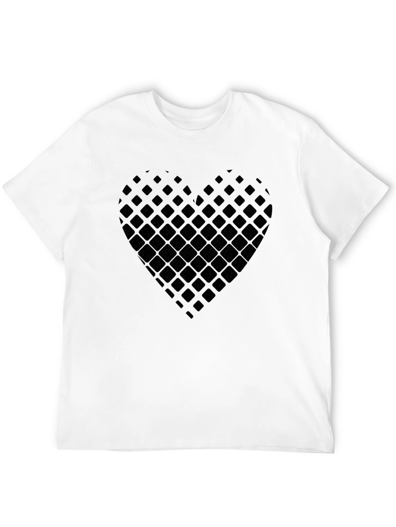 Geometric Heart Tee - Stylish Black Cotton T-Shirt