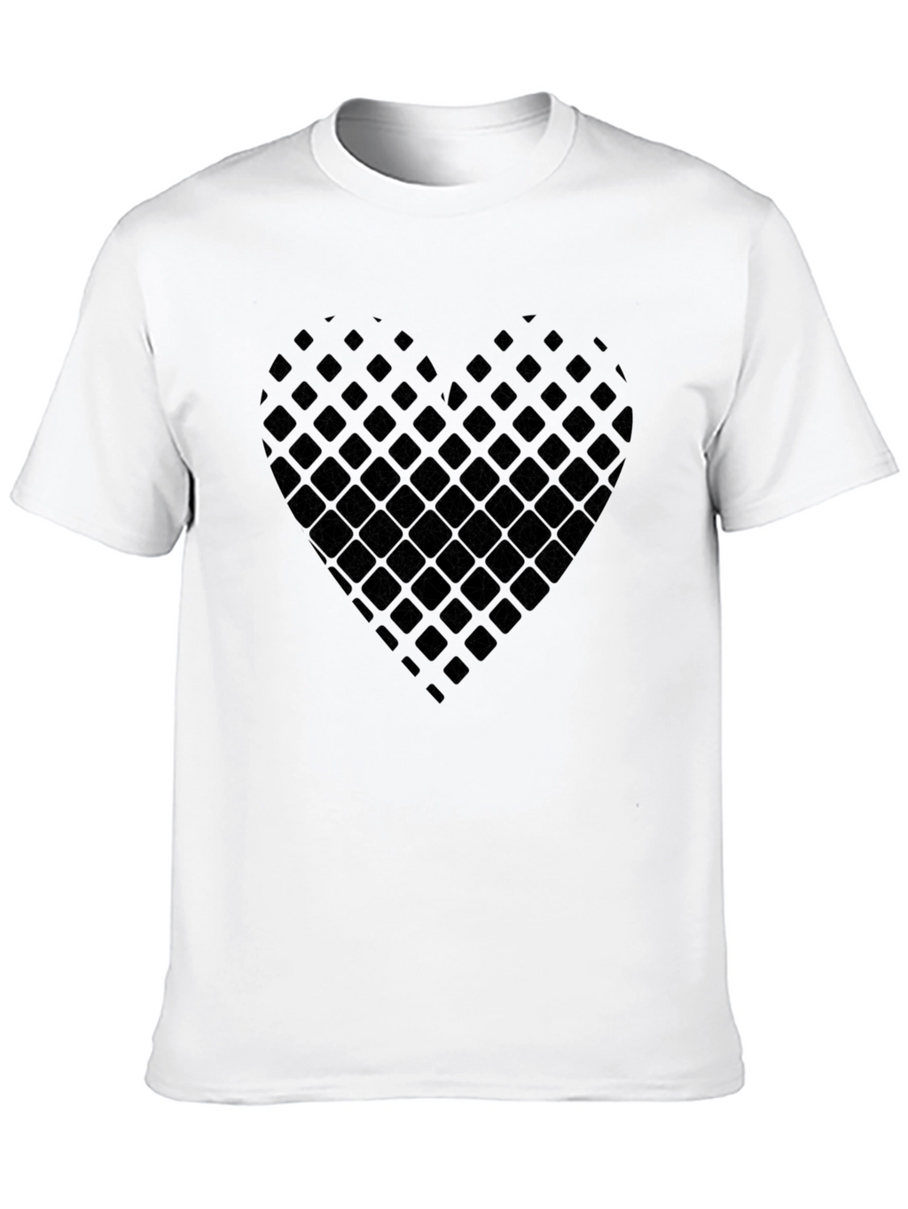Geometric Heart Tee - Stylish Black Cotton T-Shirt