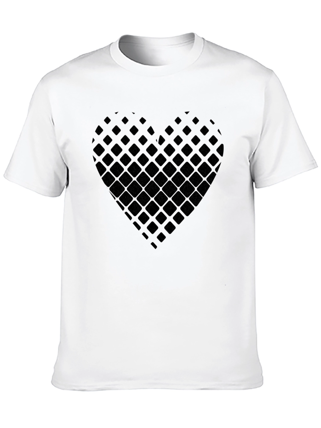 Geometric Heart Tee - Stylish Black Cotton T-Shirt