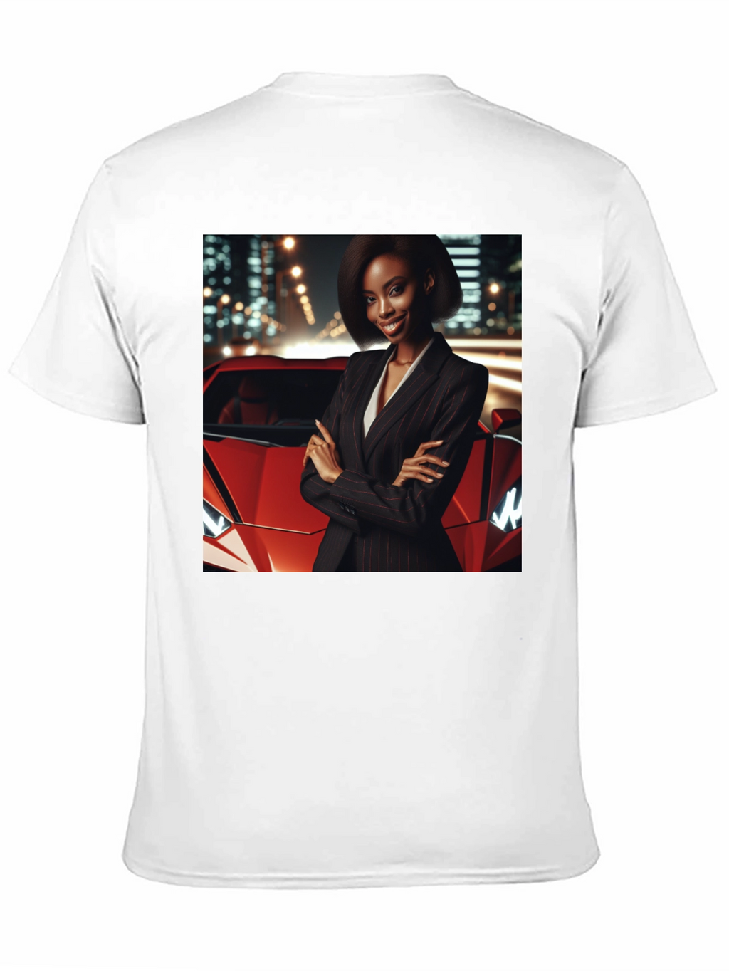Modern Black T-Shirt with Striking Graphic Design