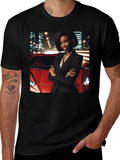 Modern Black T-Shirt with Striking Graphic Design
