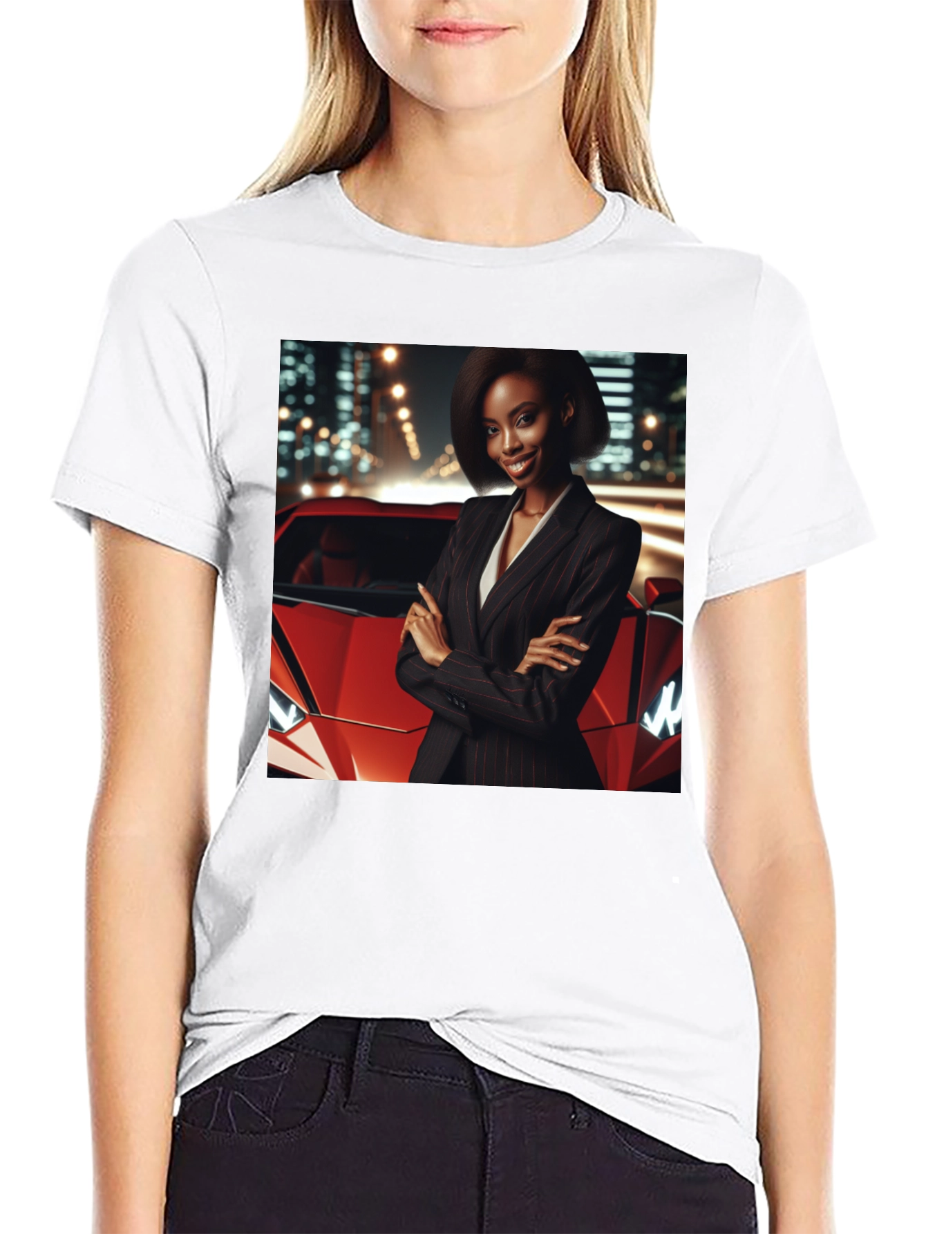 Modern Black T-Shirt with Striking Graphic Design